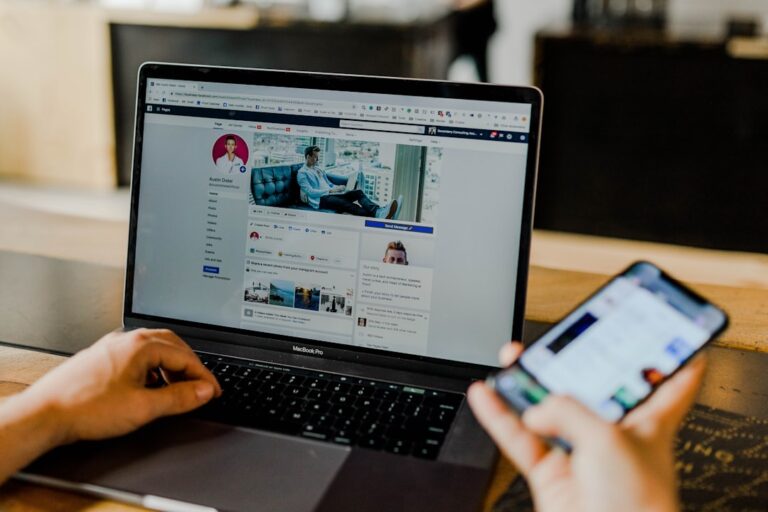 Social media management workflow on desktop and mobile devices