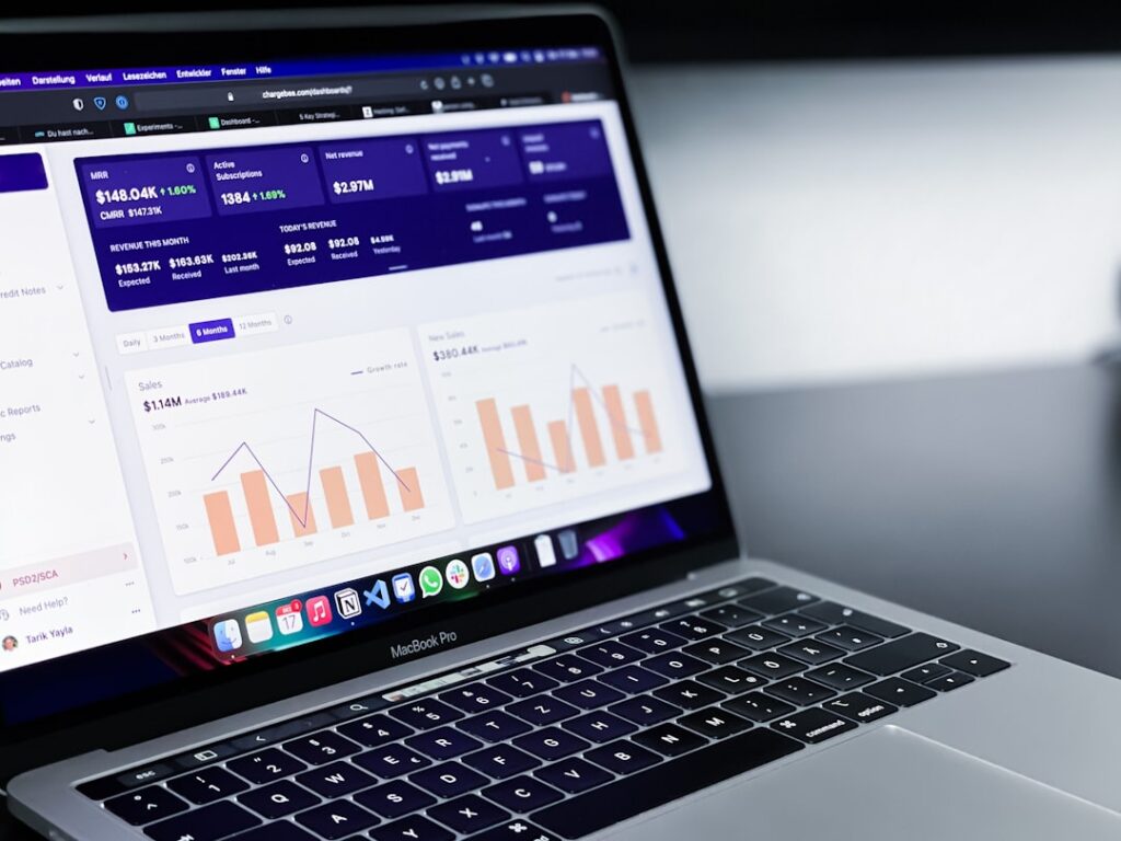 Website analytics dashboard representing WordPress analytics email and content plugins