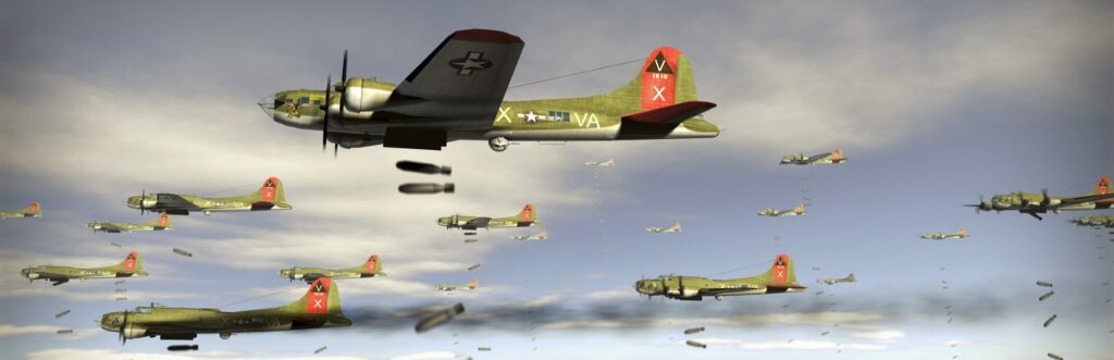 a group of planes flying in the sky