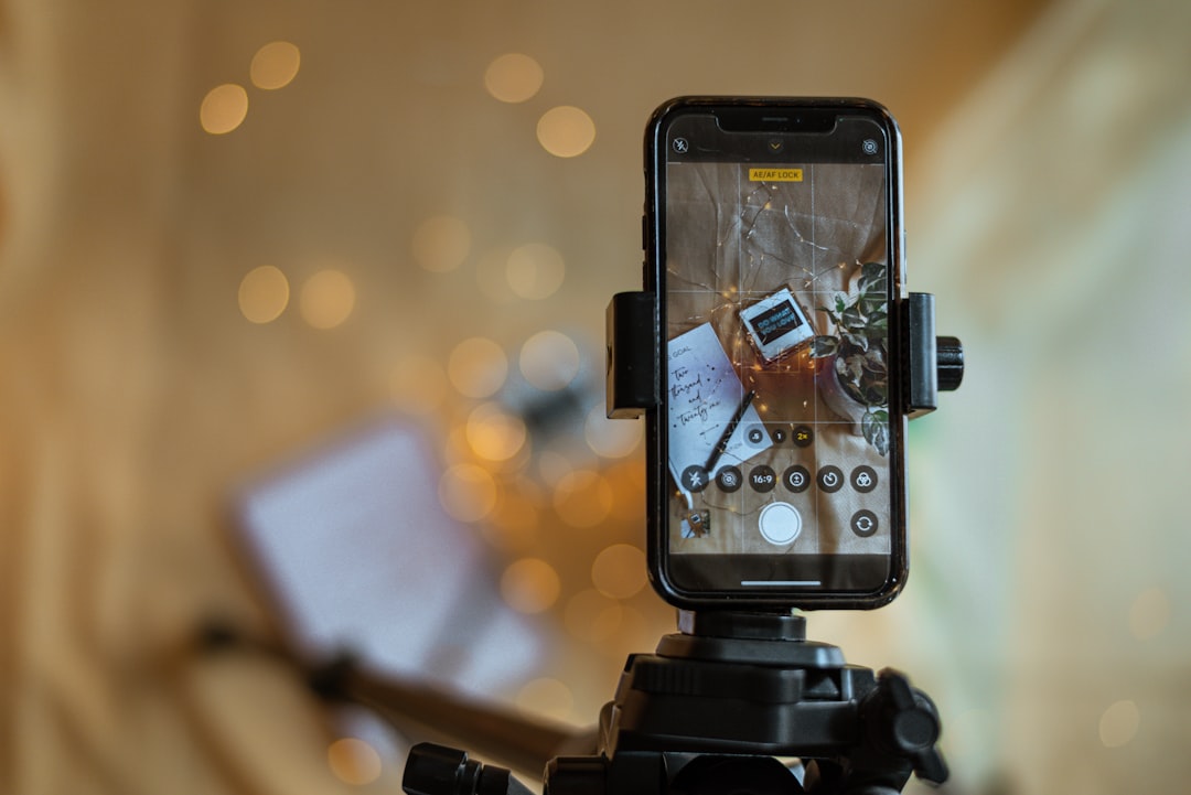 Camera on a tripod for content creation