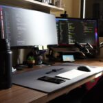 Dual-monitor computer desk setup for home-office productivity