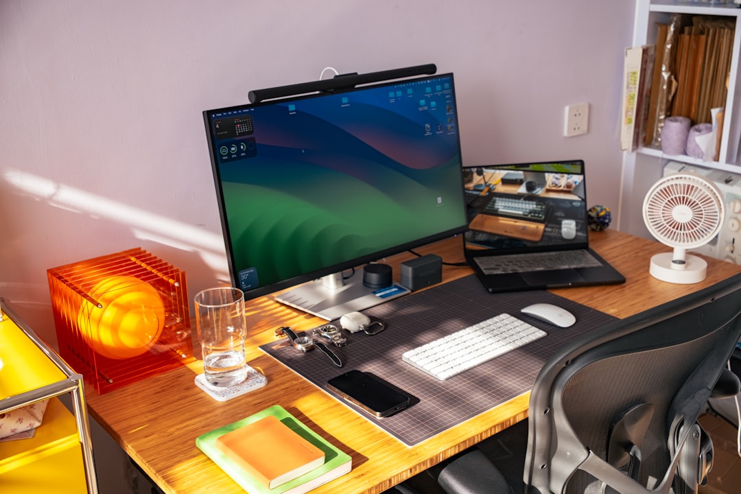 Home office workspace for customer support operations