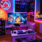 Gaming setup with television and game console for the Grand Theft Auto games guide