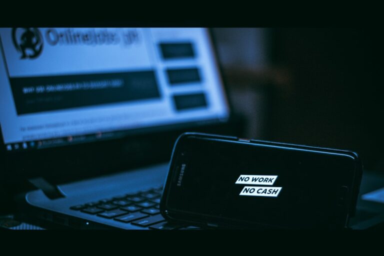 Laptop used for online activity representing tech support scams phishing and fraud warnings