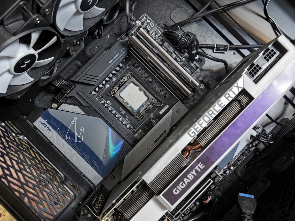 Computer motherboard components for RAM and SSD upgrade planning