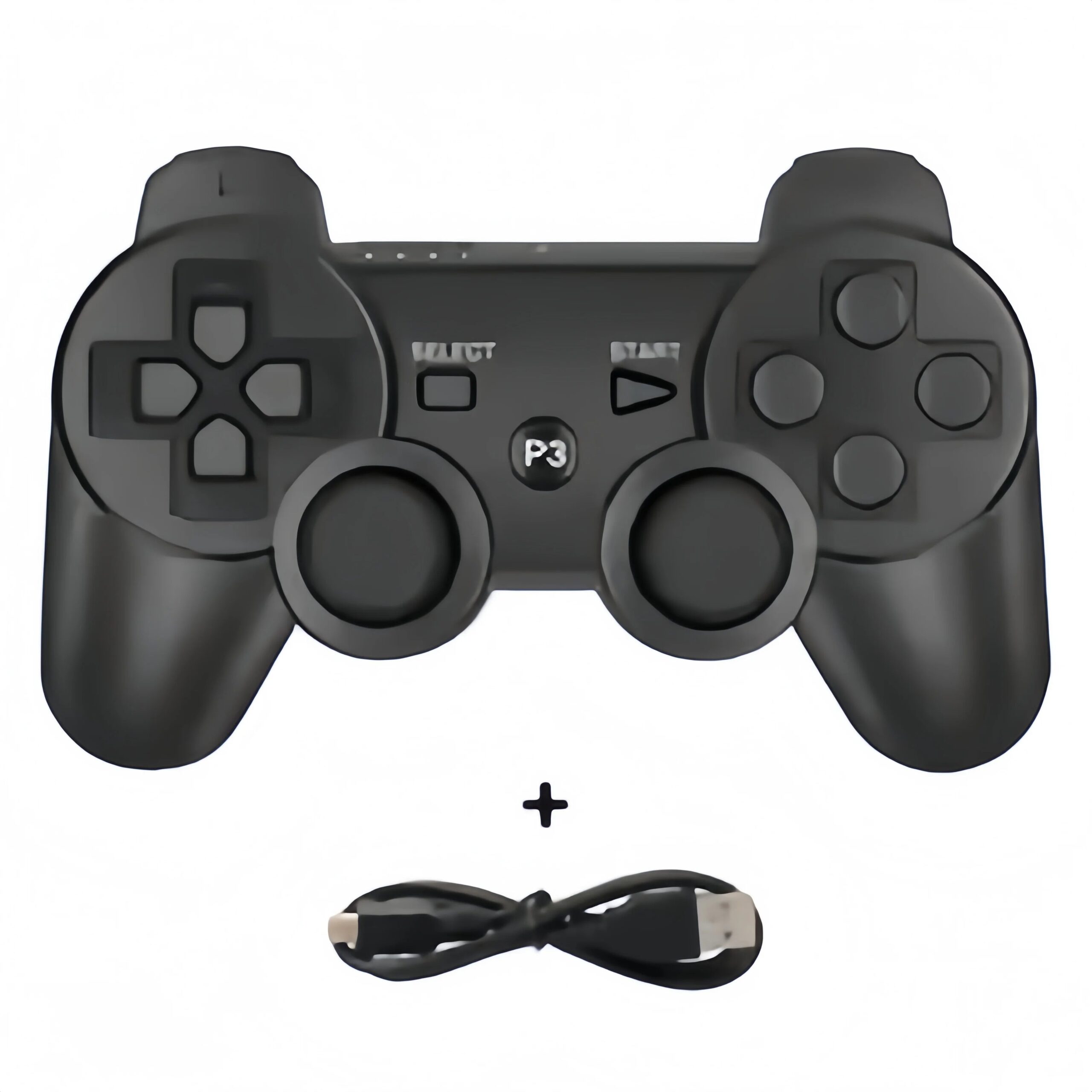Wireless Bluetooth gamepad for PlayStation 3 with charging cable