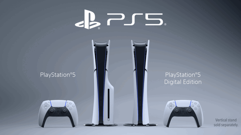PlayStation 5 disc and digital consoles with DualSense controller