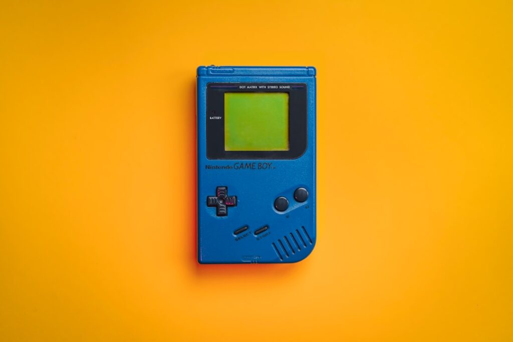 Classic handheld game console representing portable retro gaming