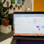 Laptop computer used for small-business AI workflows, analytics and productivity