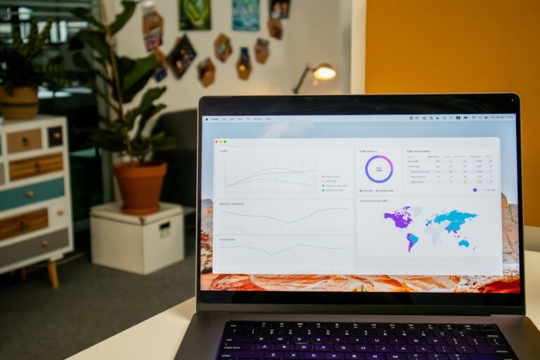 Laptop computer used for small-business AI workflows, analytics and productivity