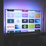 Smart TV displaying streaming apps for an Android TV media player setup
