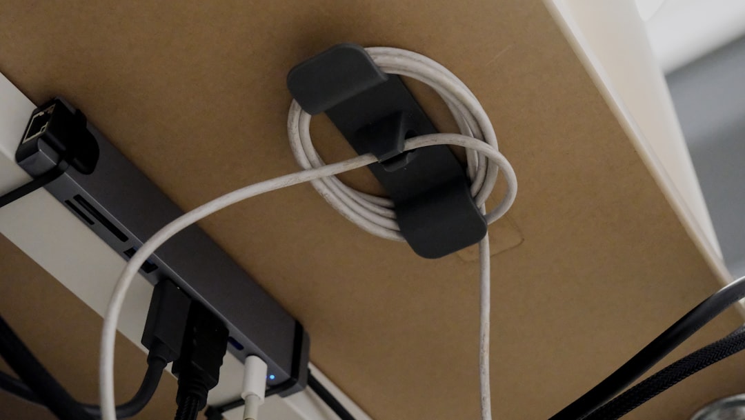 Cable organizer under a computer desk as a low-cost PC setup improvement