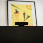 Webcam and computer setup for video calls and streaming