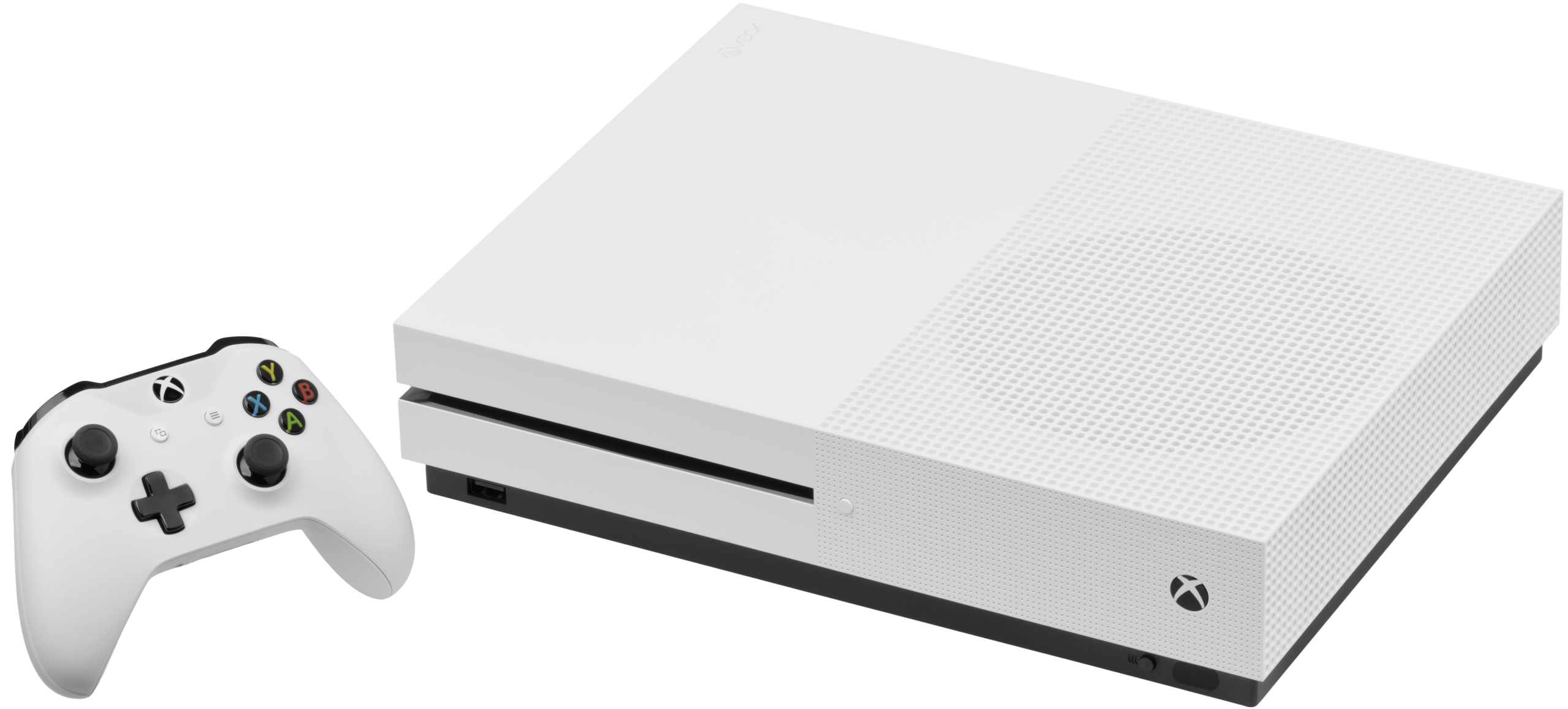 Microsoft Xbox One S console with wireless controller